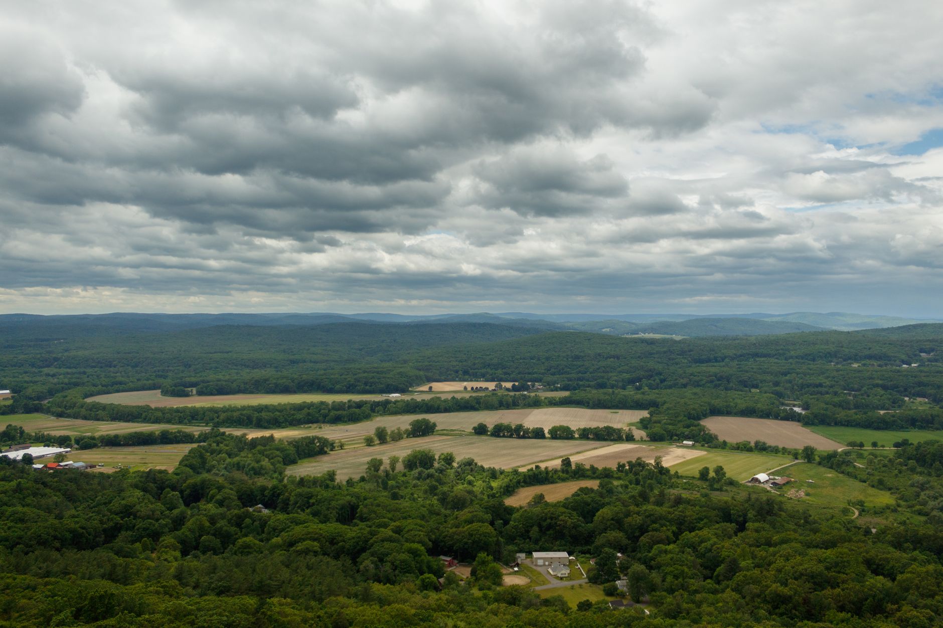 Rural New Jersey farmland and open acreage at golden hour.
