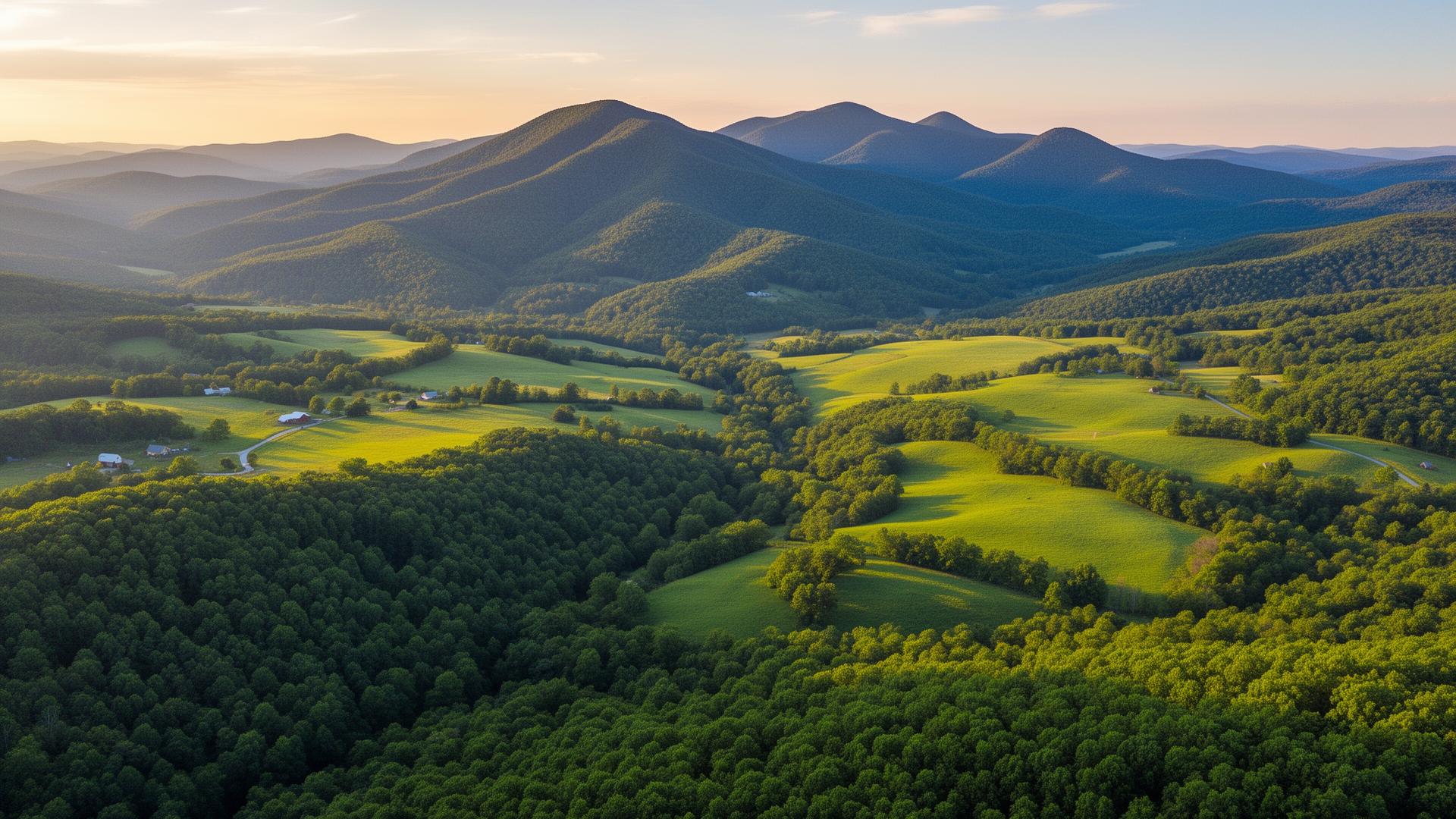 Blue Ridge Mountains landscape in Amherst County, Virginia