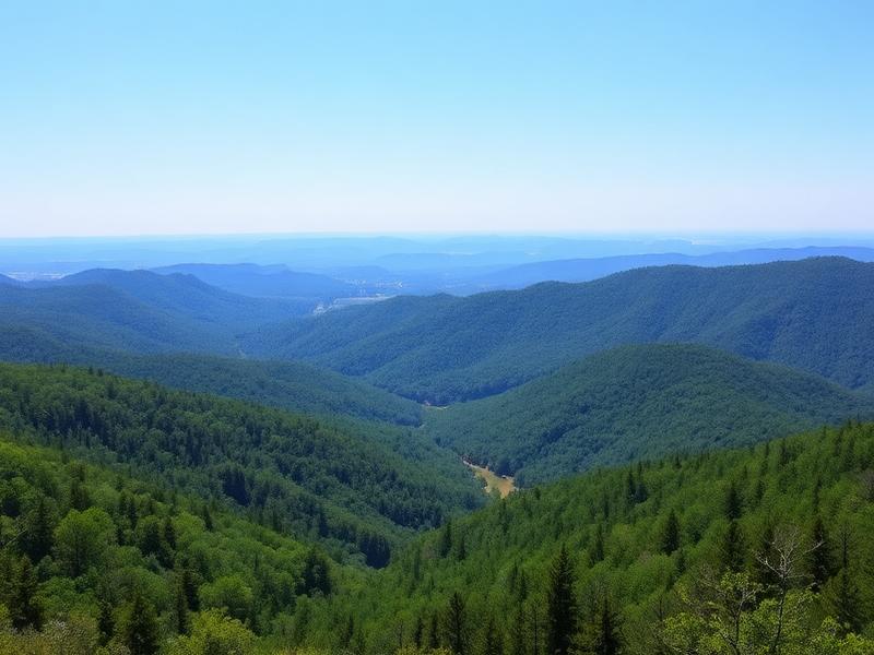 Arkansas Ozark Mountains landscape with lush green valleys