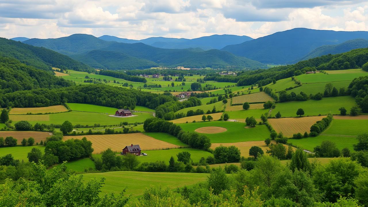 Rural farmland in Buncombe County