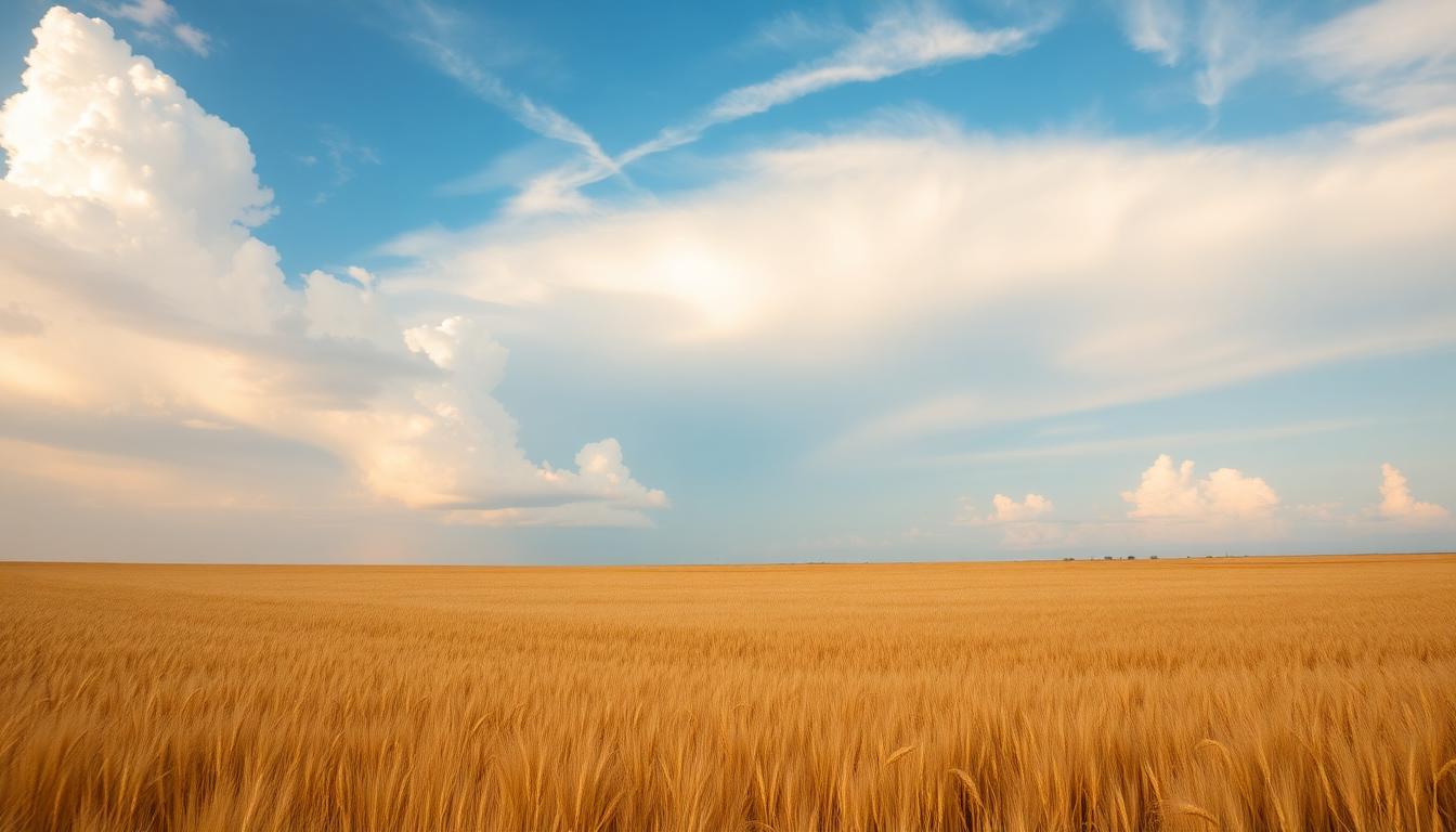 Golden wheat fields in Canadian County Oklahoma