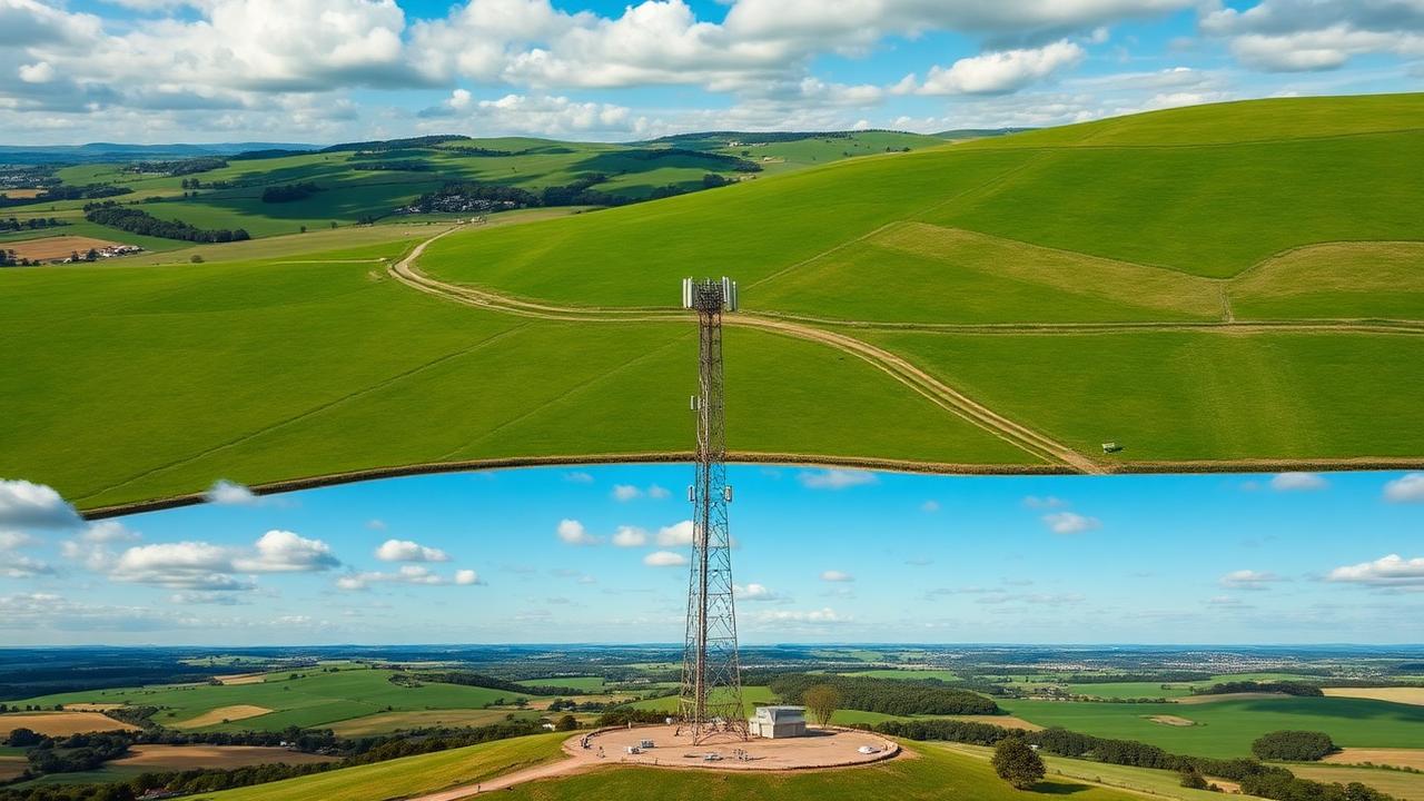Cell tower on rural farmland property