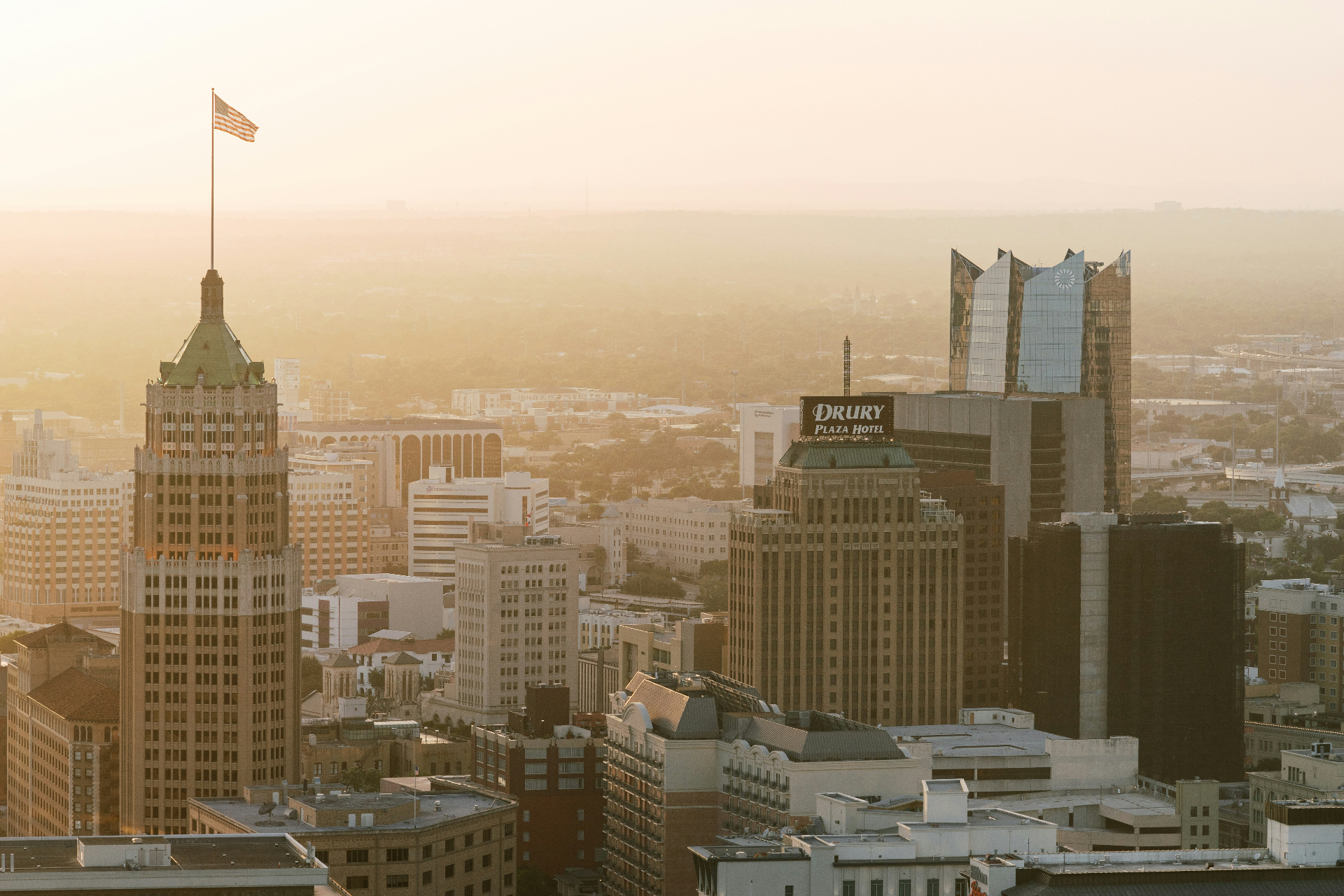 San Antonio downtown skyline at golden hour