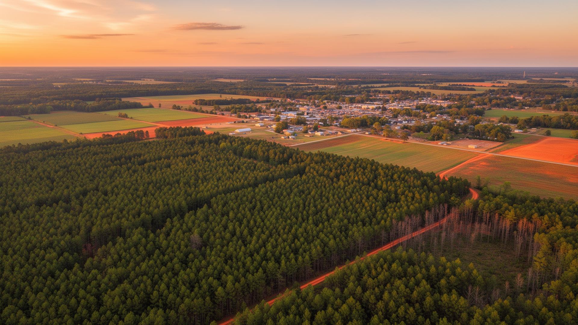 Coffee County aerial farmland view