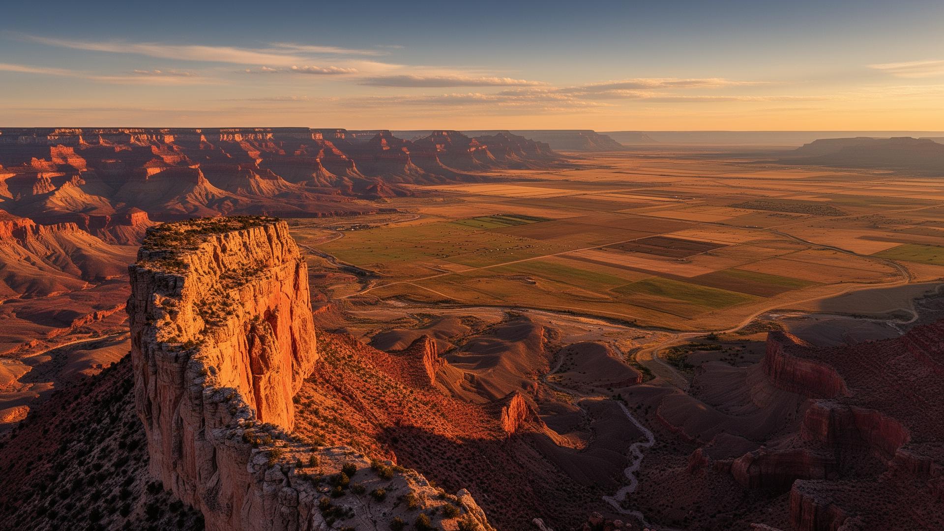 Aerial view of Diamond Bar and Music Mountain Ranch near Grand Canyon Arizona