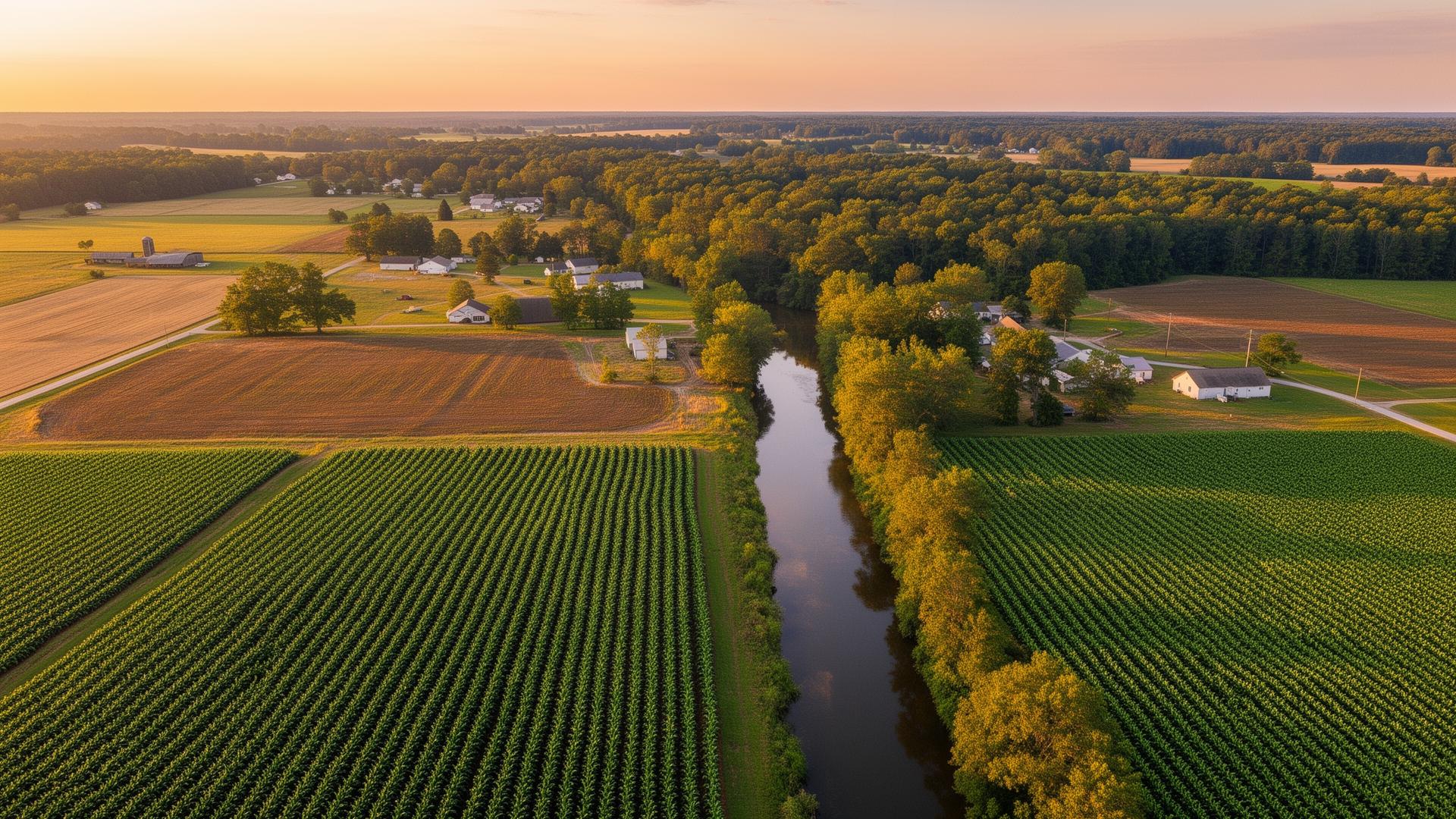 Edgecombe County farmland and Tar River