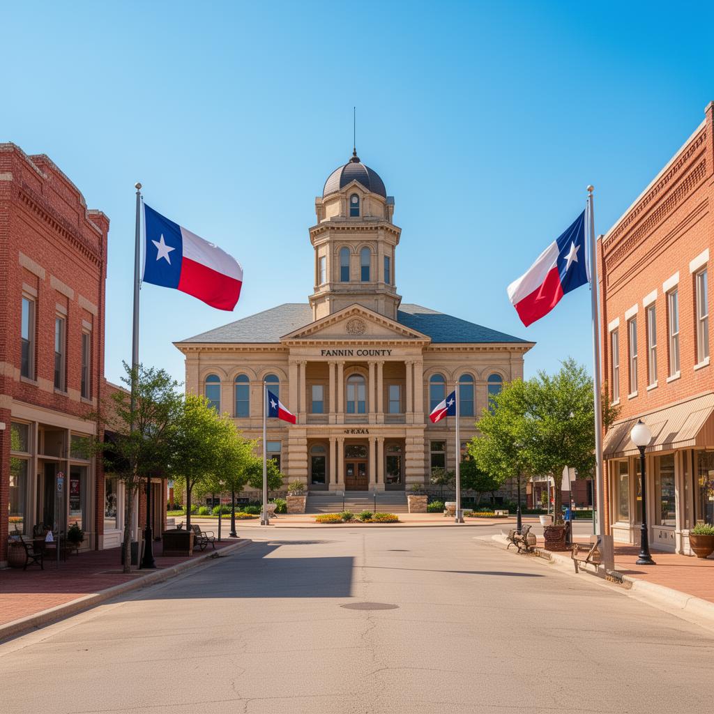 Historic Fannin County Courthouse in downtown Bonham Texas