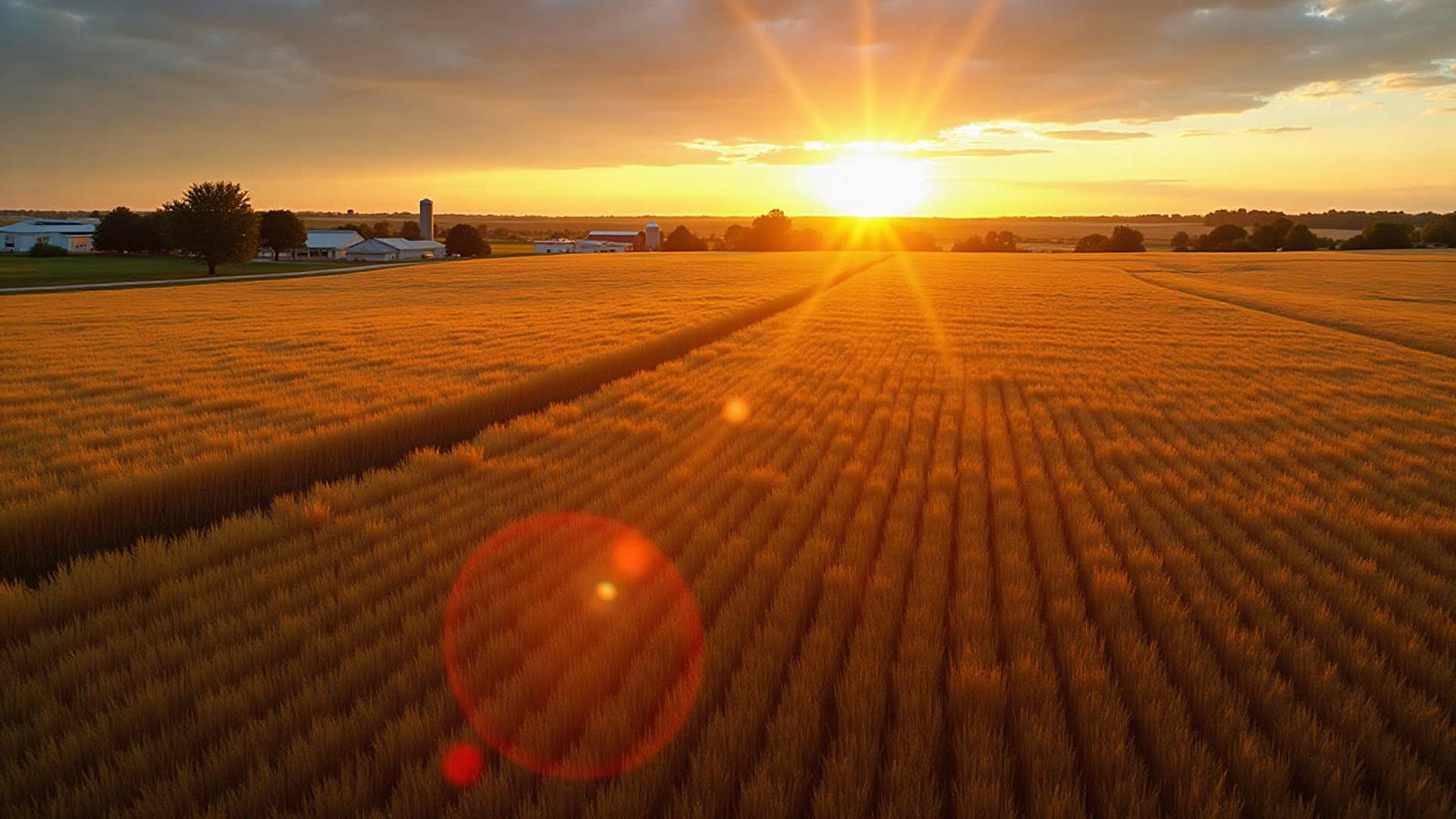 American farmland aerial view