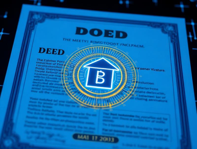 Digital property deed with blockchain verification