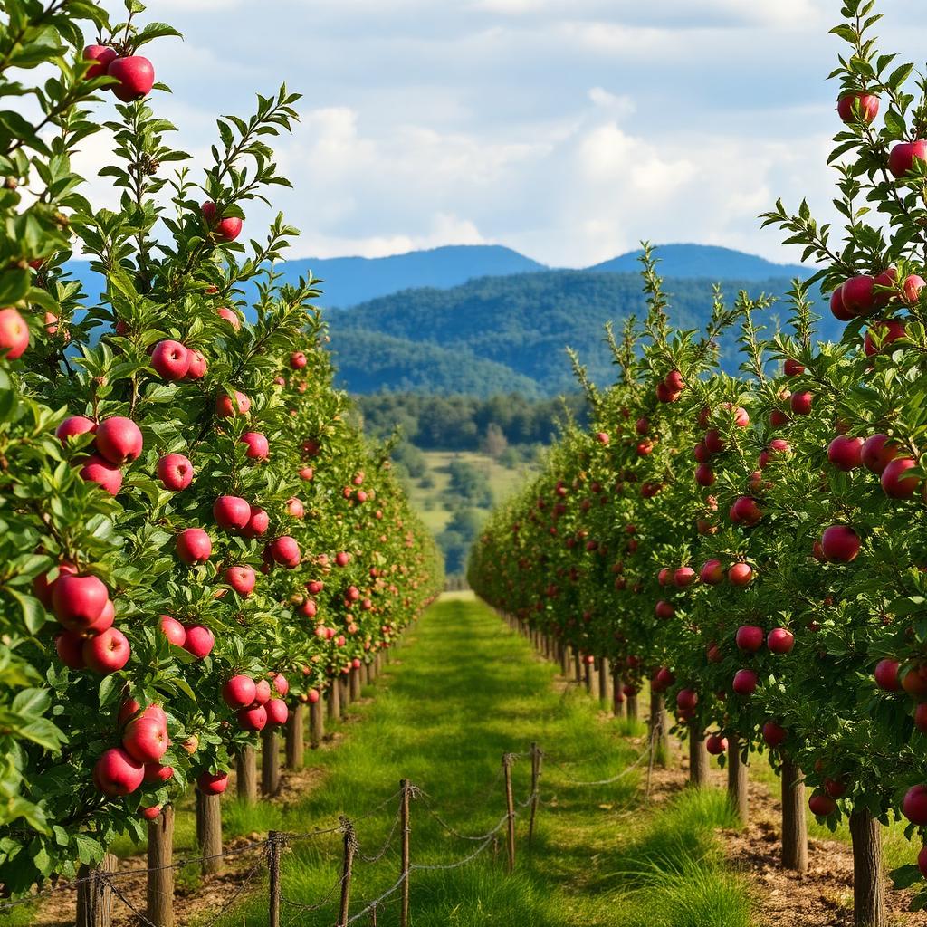 Apple orchard in Gilmer County, Georgia mountains