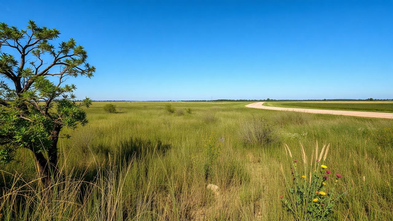 Hunt County pasture land with wildflowers