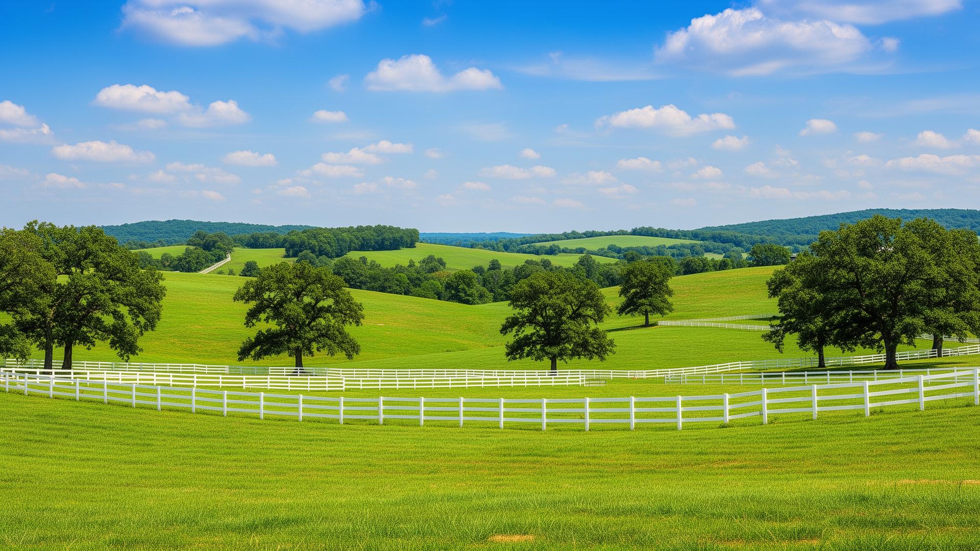 Bluegrass horse farm in Jessamine County, Kentucky