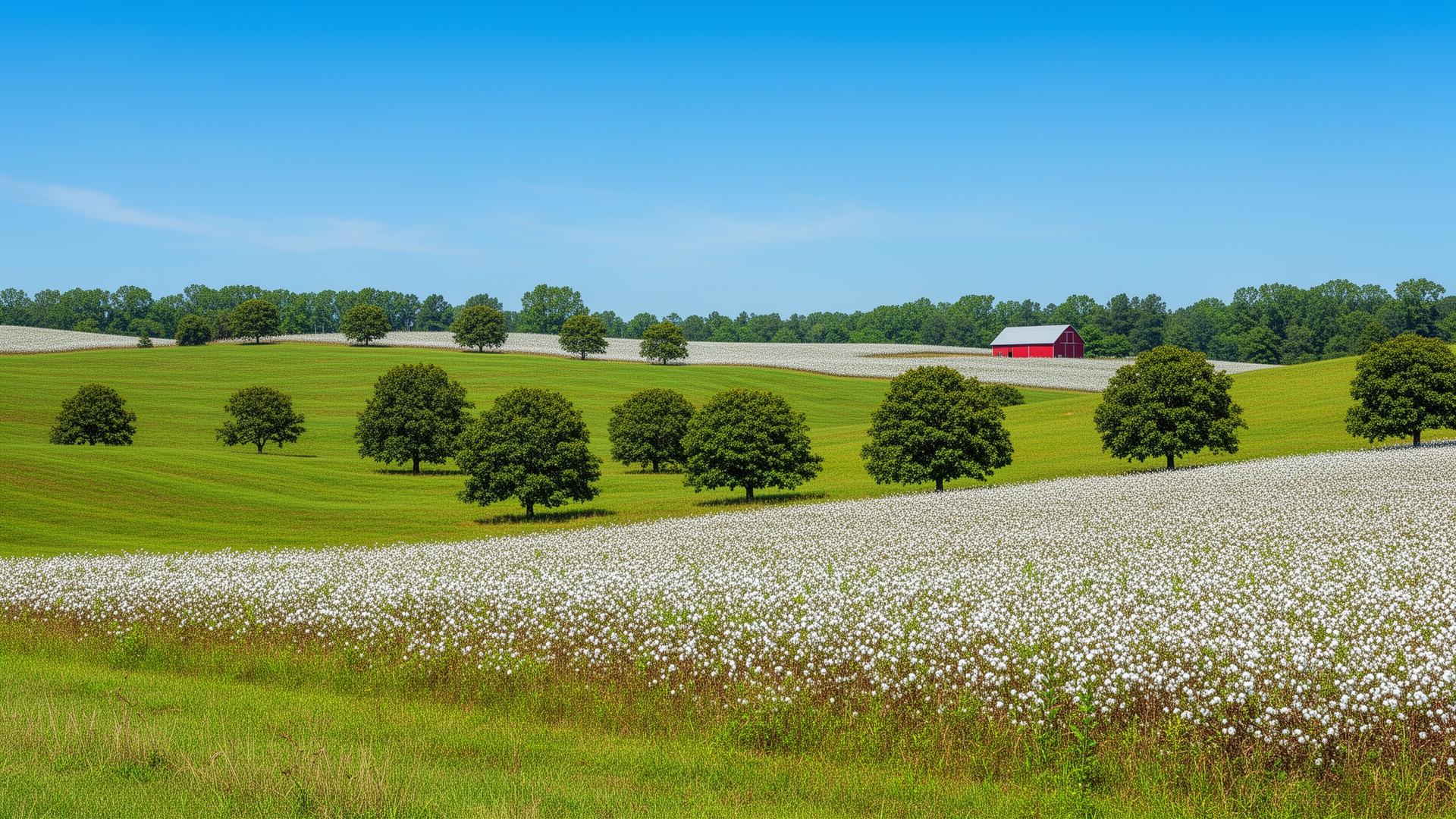 Piedmont farmland in Newberry County, South Carolina