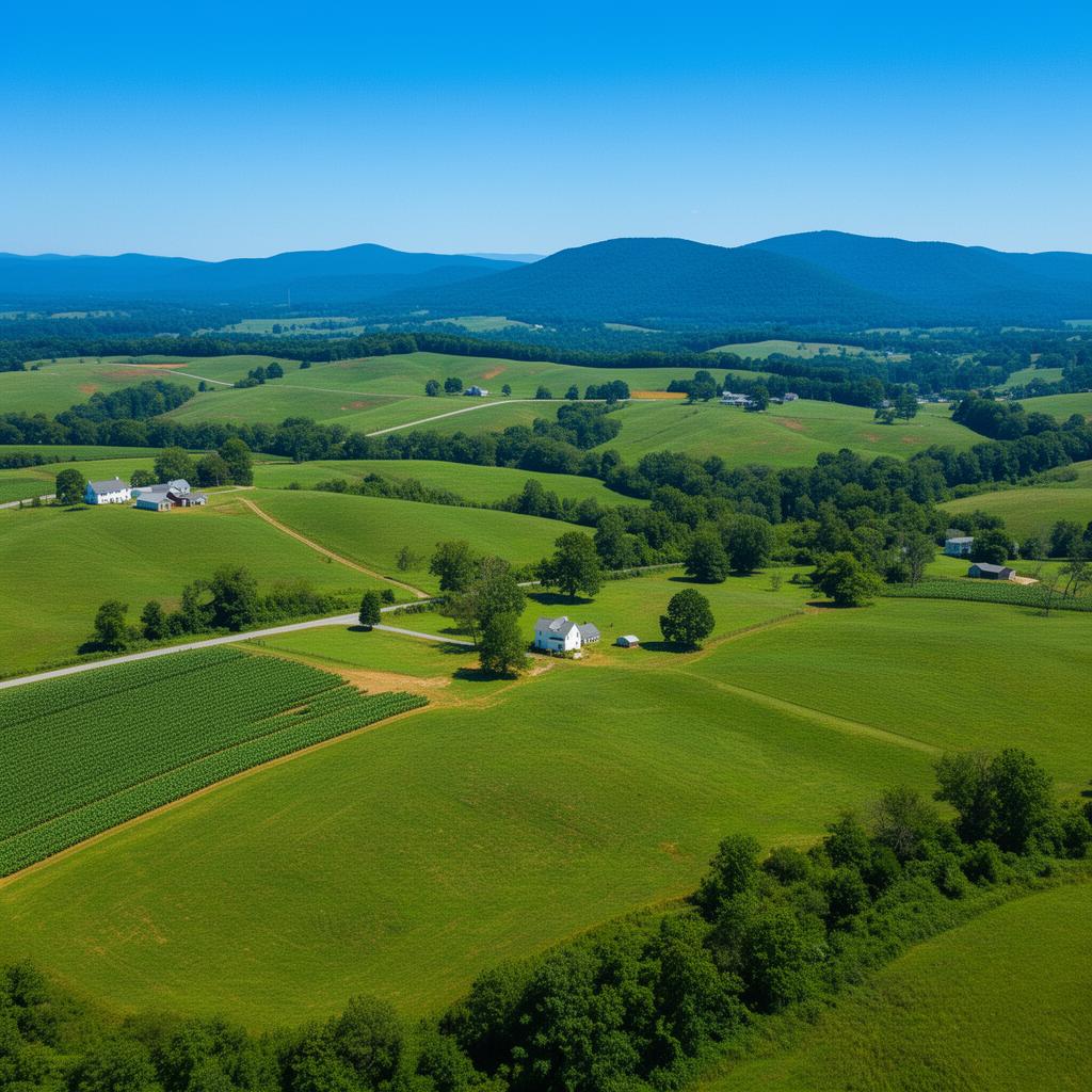Pittsylvania County Virginia rolling hills farmland