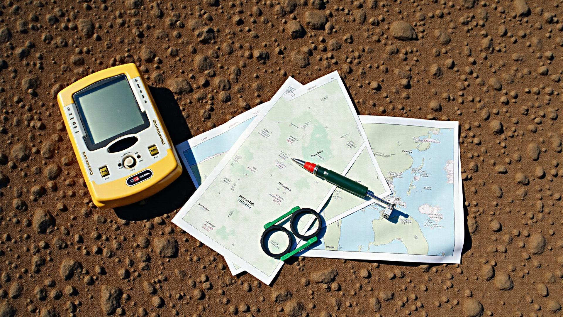 Reviewing land survey documents and property maps