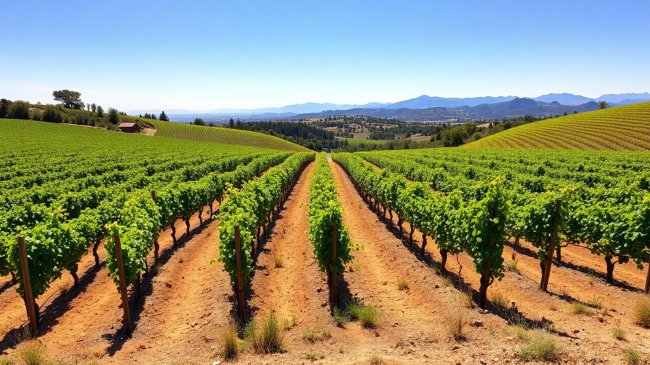 Vineyard land in Santa Clara Valley wine country California
