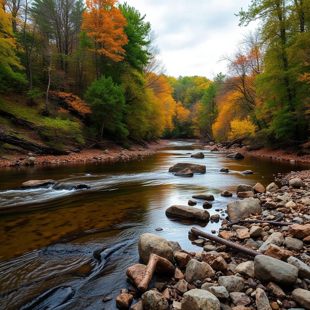 Dan River flowing through Stokes County