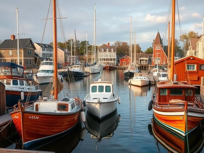 St. Michaels waterfront marina in Talbot County Maryland