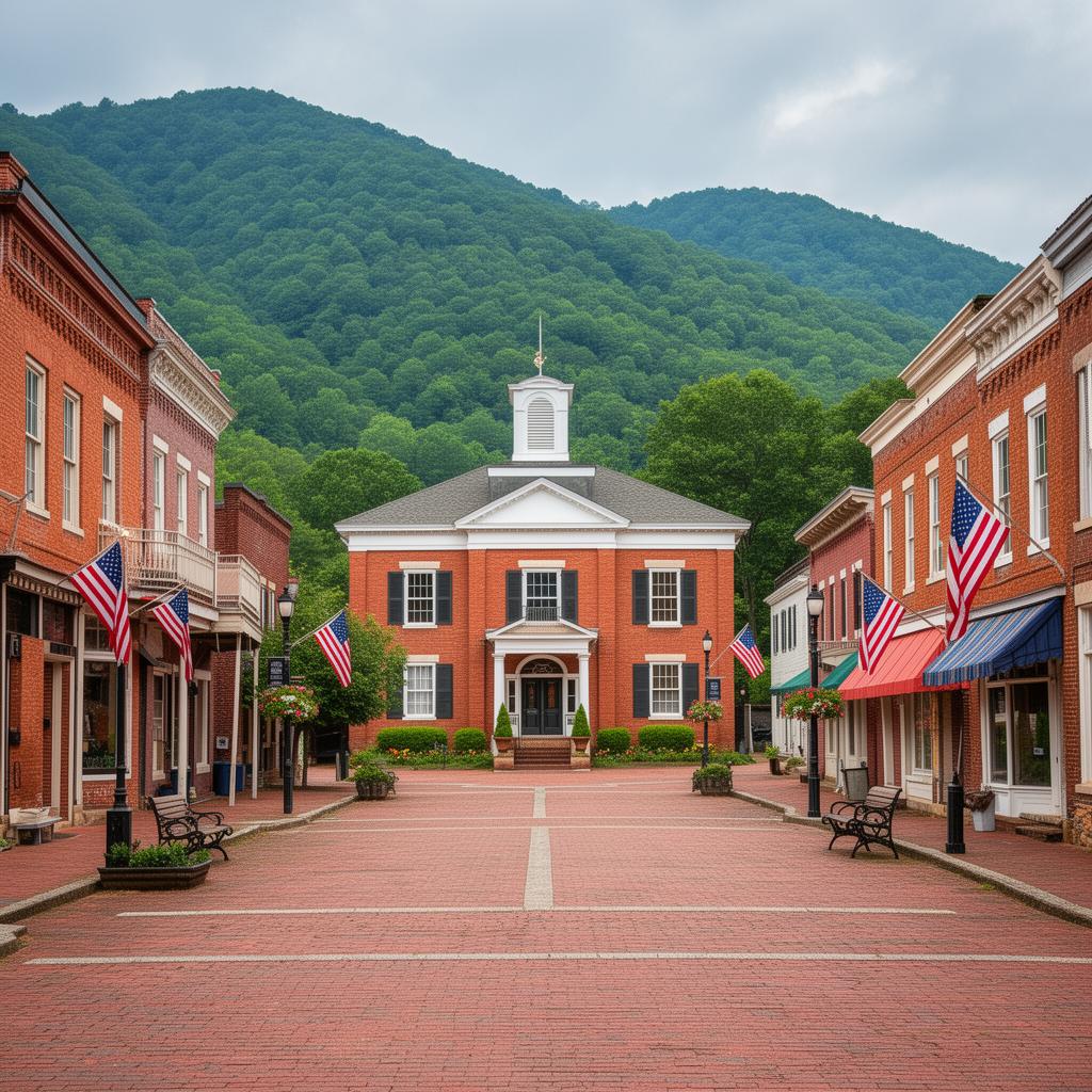 Historic downtown Tazewell Virginia courthouse square