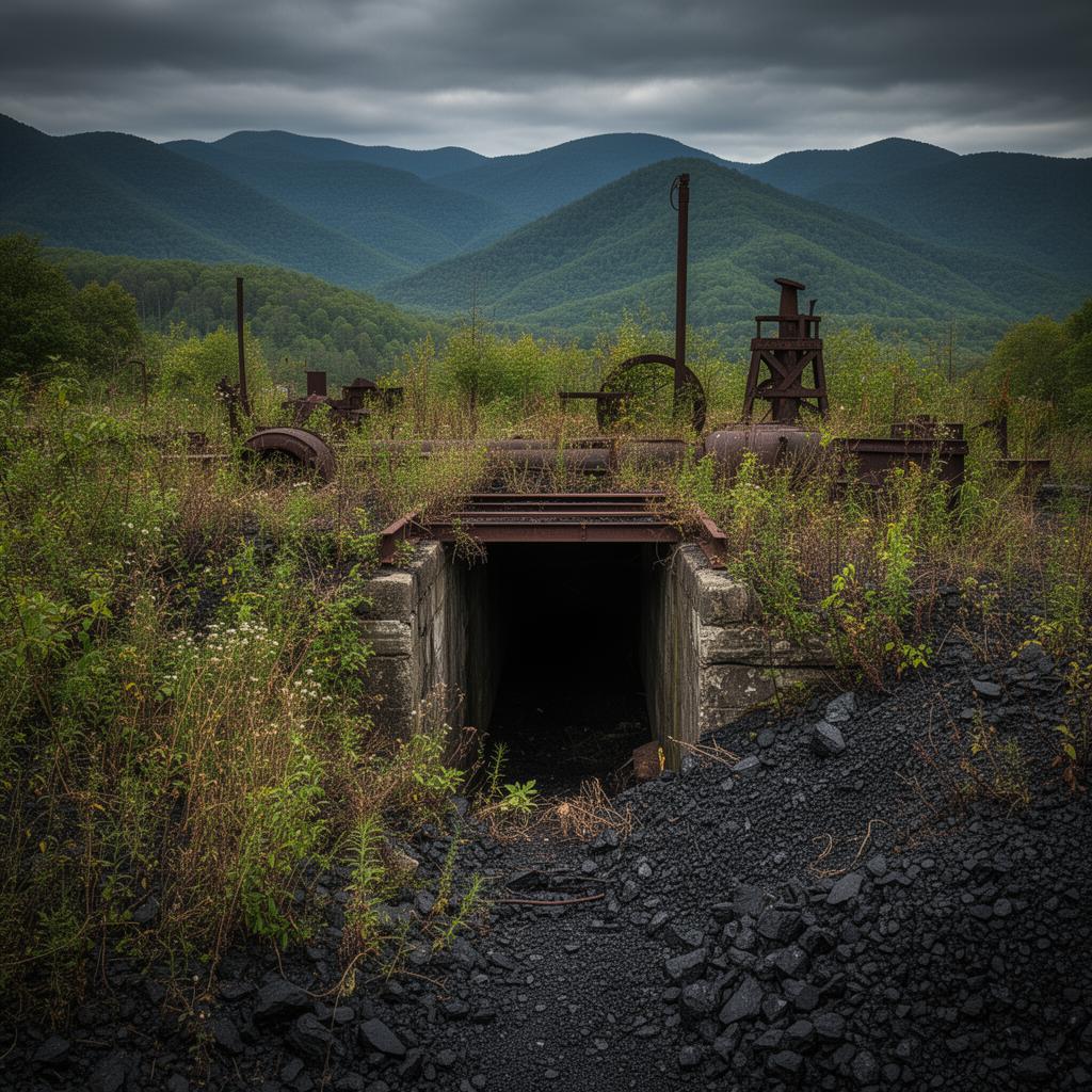 Historic coal mining heritage landscape in Wise County Virginia mountains