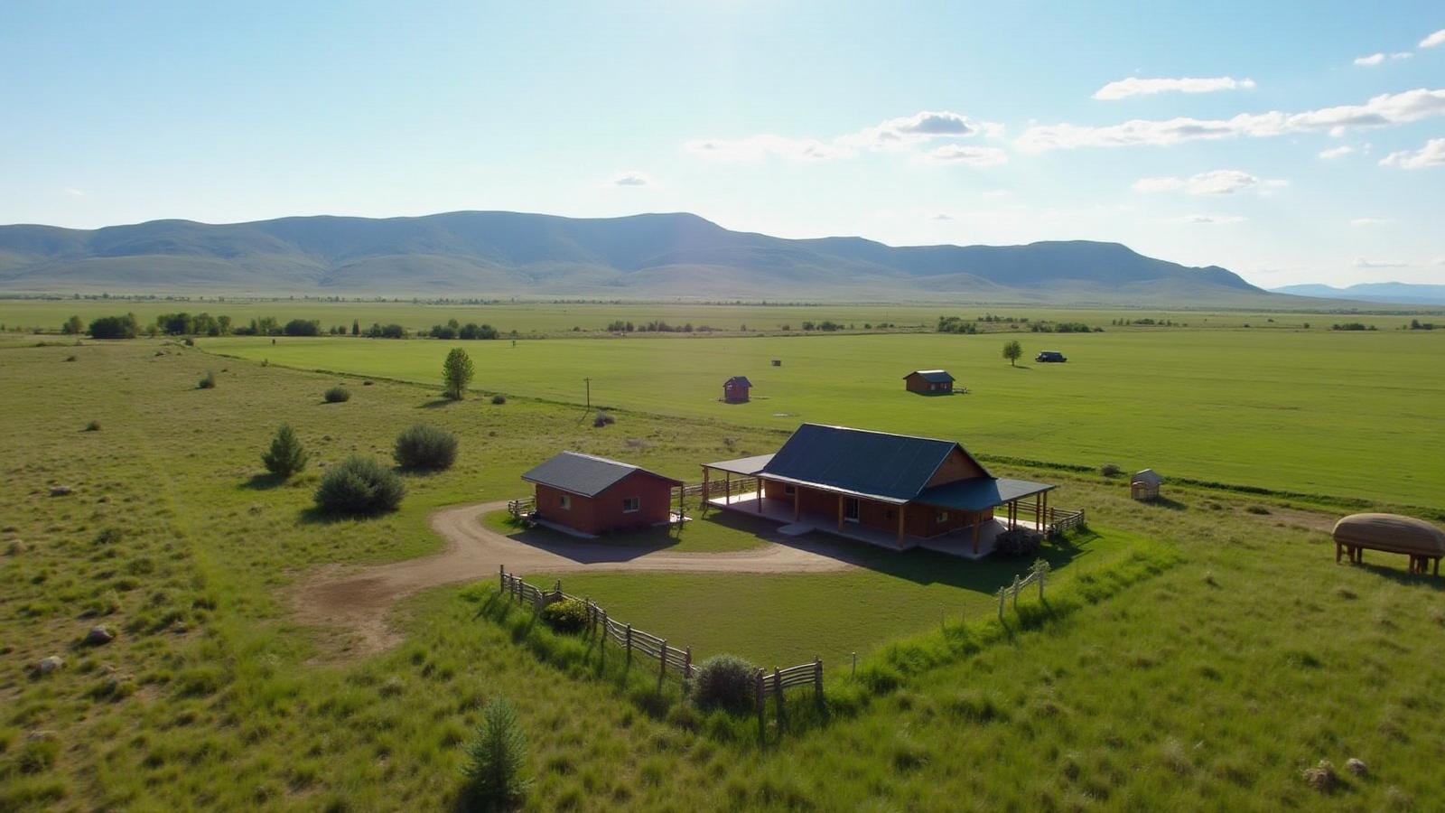 Aerial view of Pathfinder Ranches property